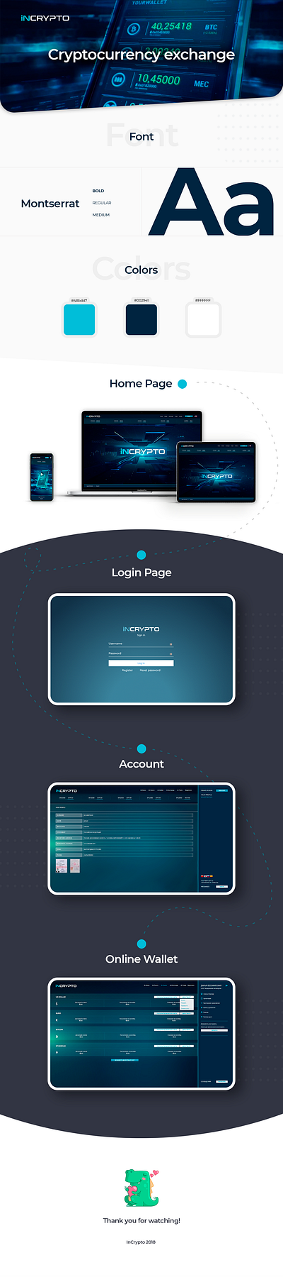 incrypto online wallet branding crypto crypto currency crypto exchange crypto wallet cryptocurrency css design html illustration layout photoshop site ui design ux design web design