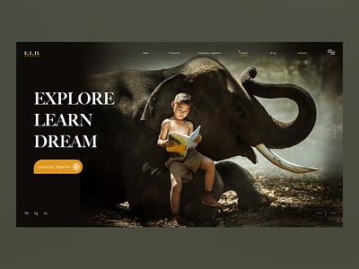 Explore Learn Dream adobe app concept art creative figma flat image inspiration kid landing page learn learning platform product design typogaphy ui ux webdesign website wireframe