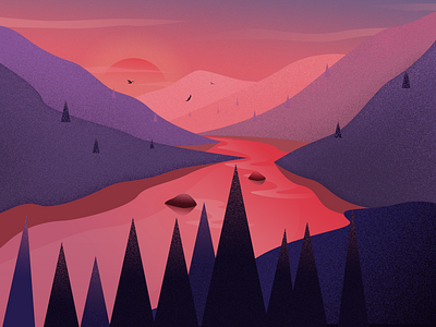 landscape illustration illustrator