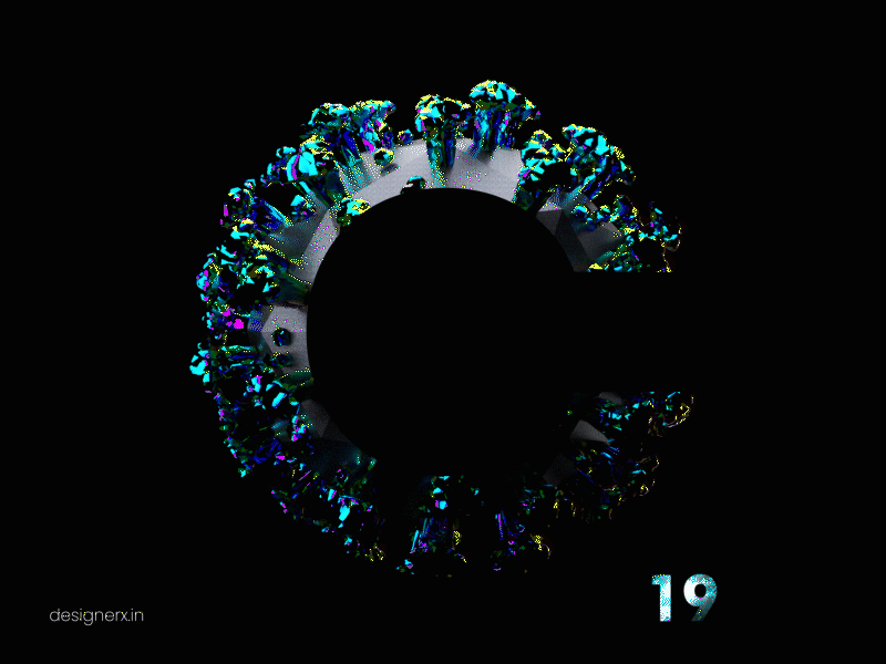 COVID 19 Abstract 3d animation black blender cyclesrender designerx new trend psychedelic