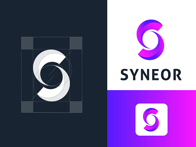 syneor brand identity branding business concept creative gradient logo concept logo construction logo designer new logo s logo s logo mark s monogram smart logo