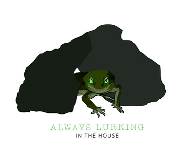 Lurking Gecko animal biology dark friend or foe gecko house illustration lurking nature reptile silence unpredictable