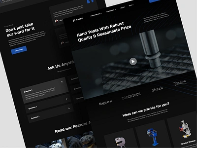 Laveth - Industrial Machines Landing Page b2b b2b website clean dark darkmode design industrial industrial tools landing page machines machines landing page machines website tools ui ui design uiux web web design website