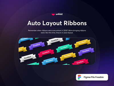 Auto Layout Ribbons FREEBIE autolayout figma figma community free freebie ribbon ui