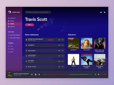 Desktop music player album app artist design desktop desktop app music music player player song uiux