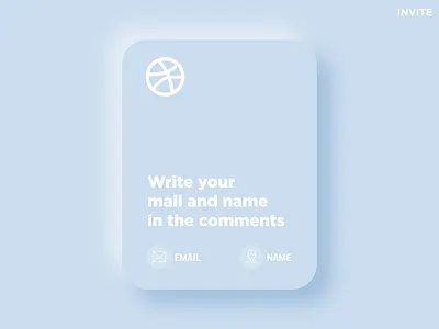 Free Invite design dribbble dribbble invite free illustration invite neomorphism vector