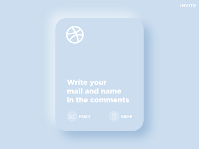 Free Invite design dribbble dribbble invite free illustration invite neomorphism vector