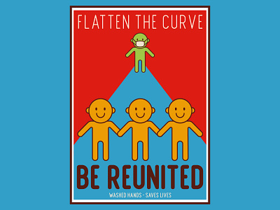 Flatten The Curve design illustration poster design vector