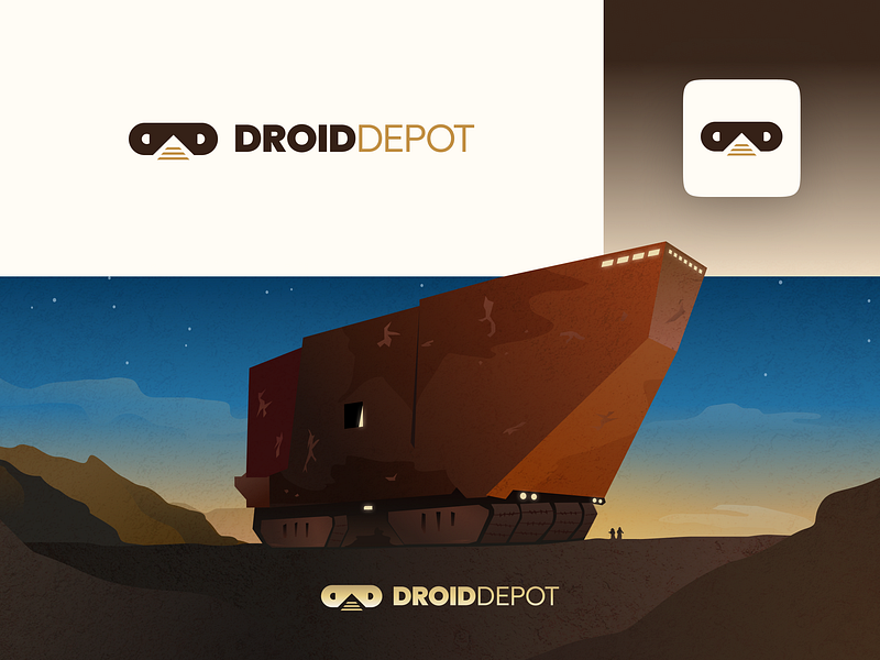 DroidDepot logo app droid icon illustration jawa logo star wars tatooine