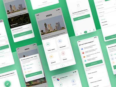 Medo - Medical app app board brand card design figma green human interface medical medicine medicine app mobile mobile app new ui ux