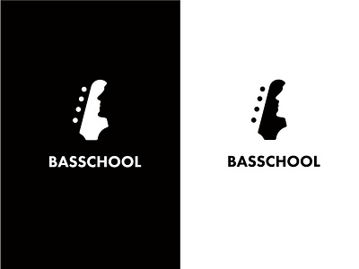 BASSCHOOL / Brand Identity (Black&White) bass bass guitar branding design guitarist icon identity instrument logo instruments logo logodesign logotype music vector