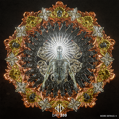 ENLIGHTENMENT 3d animation 3d art 3d artist blender cinema4d dark dark art gold illustration macabre motion design skull skull art skulls