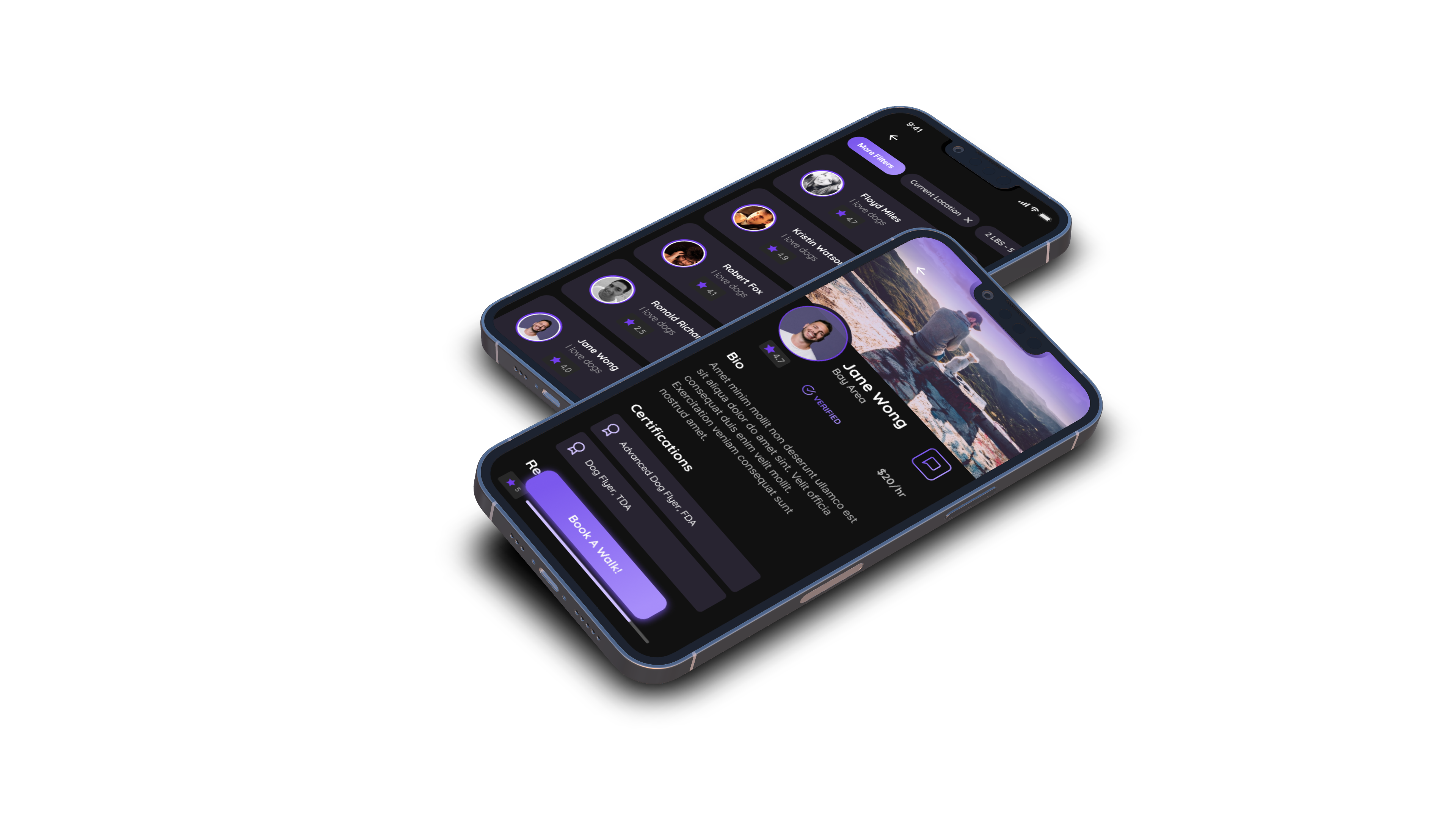 Product Design Case Study: The WalkFriend App app design dark design figma product design ui