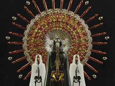 ENTER THE CULT 3d animation 3d art 3d artist blender cinema4d dark dark art gold illustration macabre skeleton skull skull art skulls