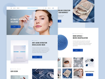 InnoEssence™ colors design innovation inspiration minimal skincare ux design web design webdesign website