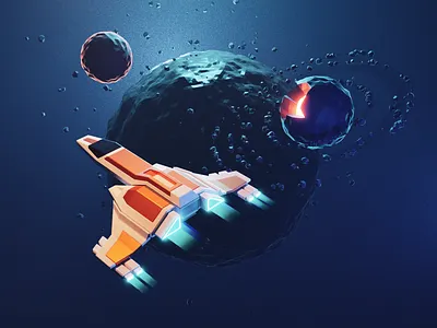 Space 3d blender illustration isometric low poly lowpoly lowpolyart render sci fi space spaceship