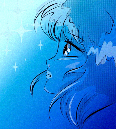 Girl in blue 80s 80s style 80sanime anime animeart art citypop illustration manga newretro procreate retroanime vaporwave vintage