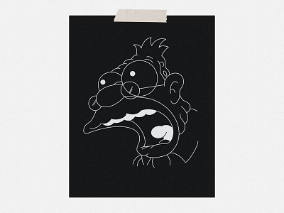 Abe Simpson abe black and white character draw illustration illustrator procreate simpsons sketch the simpsons