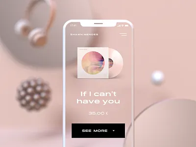 Music UI design 3d 3d art 3d artist 3dscene concept design gradient minimal mobile design mobile ui music music app pastel typography ui ui ux ui design uidesign userinterface ux