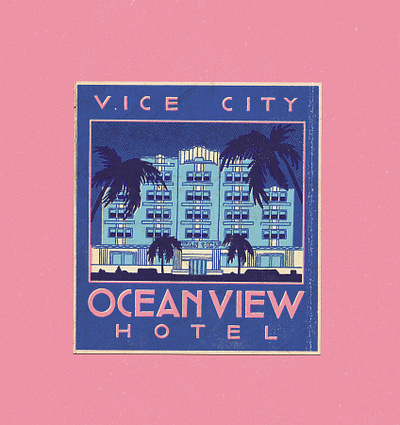 Ocean View Hotel hotel illustration label label design lettering lisboa portugal vintage