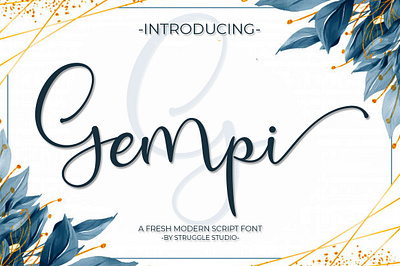 Gempi - Script Font art brand clean contemporary cover design designs display elegant fashion font font design handmade letter logo logos love luxury script wedding
