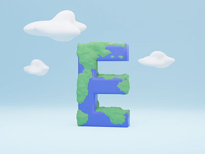 E for Earth - 36 days of type 36daysoftype 3d 3d art 3dillustration branding font fonts illustration invite logo typo typogaphy typographic typography typography art