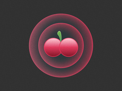 Cherries! app brand branding cherries cherry circle glassy gradient icon illustration logo logo design mark noise red shading symbol texture