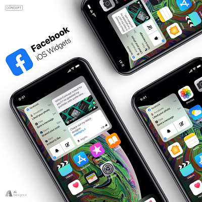 iOS 14 - Facebook Widgets app design concept design designinspiration facebook ios ios design ios14 iphone mobile ui ui ux widgets