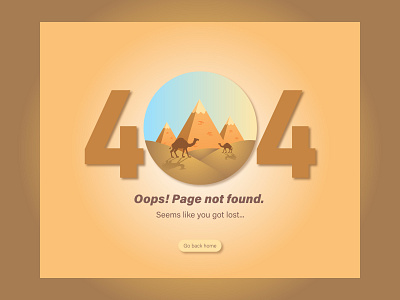 Daily UI 008 404 Page 404 page 404page camel dailyui dailyuichallenge desert design illustration illustrator logo ui user experience user interface vector web design website