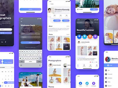 The moment app app design colorful photographer product design purple social app ui ui ux ux