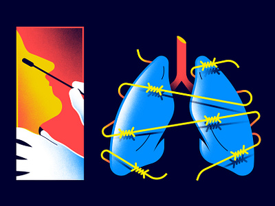 Covid-19 character coronavirus covid covid19 editorial editorial illustration freelance illustration lungs test textures vector