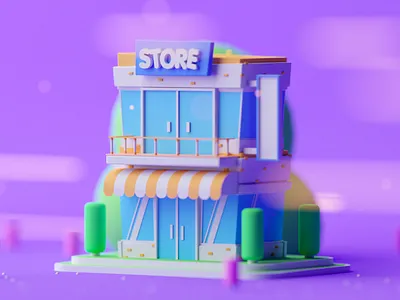 Store Level 2 c4d cartoon cinema 4d fantasy game illustration isometric isometric room lowpoly octane