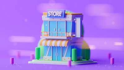 Store Level 2 c4d cartoon cinema 4d fantasy game illustration isometric isometric room lowpoly octane