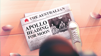 apollo heading for the moon - rocket launch apollo moon moon landing nasa newspaper space spaceship