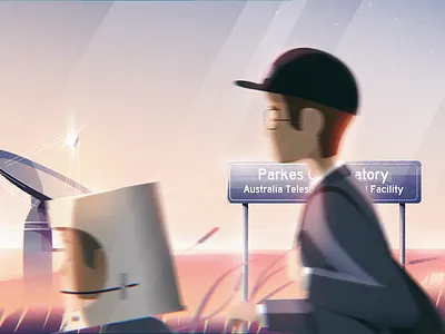 Satellite Dish boys boys running dawn field national park park running satelite satellite satellite dish sunset