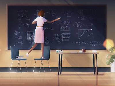 Women in Space - NASA special apollo 11 blackboard class classroom katherine goble lesson math mathematics school space teacher tutor woman illustration women women empowerment women in illustration womens womens day