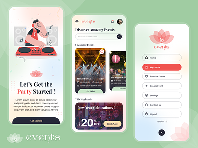 Event Finder - App Concept app design booking app clean concert event app design event branding event listing event management event manager event planning events find event meet ups minimal organization party tickets trendy mobile apps ui ux