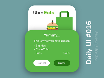 DailyUI #016 - Pop-Up/Overlay app dailyui dailyuichallenge illustration popup ubereats ui