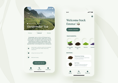 Tea App Concept app design dribbble shot mobile neomorphism neumorphism tea ui ux