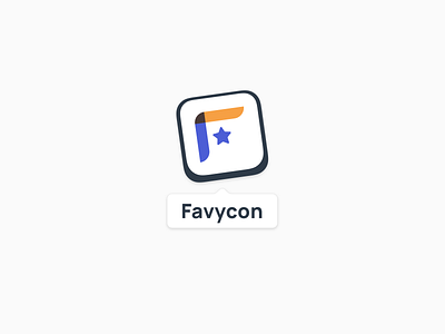 Favycon Logo app app logo blue brand clean colors favycon logo logo design logos square star tag web app white yellow