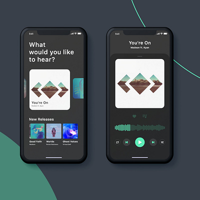 Music App UI app design dailyui dark mode interfacedesign minimalist music app ui ux