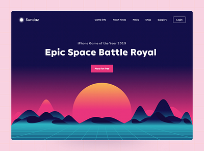 Sundaz Landing Page Concept daily 100 challenge dailyui figma figmadesign game game website gradient gradient design illustration landing page landing page design nasa simple design space spacex user inteface webflow website website design