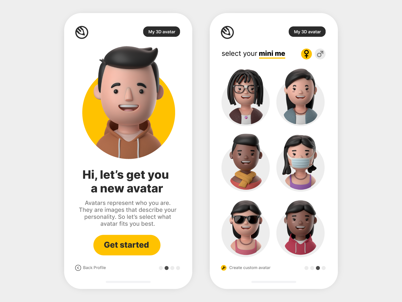 3D Avatar Generator Mobile Exploration by Happy Tri Milliarta for One Week  Wonders on Dribbble