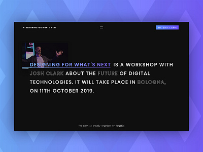 Designing for what's next - Workshop with Josh Clark dark event machine learning sketch typography ui user experience user interface ux web workshop