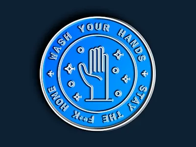 Stay Home Pin blue circle circle logo covid covid 19 design enamel pin enamel pins graphic design pin pins promotional type visual design wearable