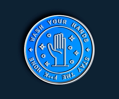 Stay Home Pin blue circle circle logo covid covid 19 design enamel pin enamel pins graphic design pin pins promotional type visual design wearable