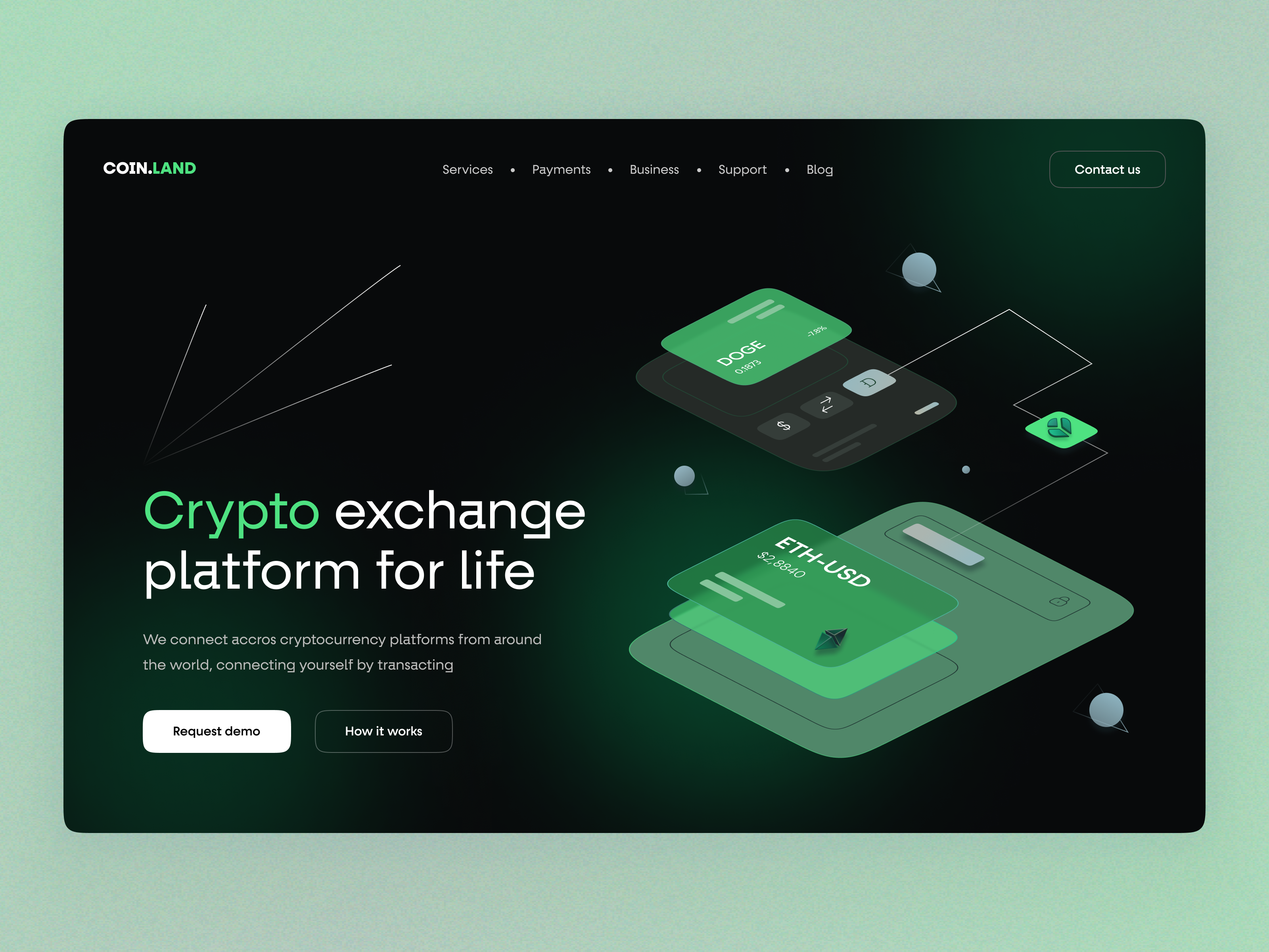 Coinland crypto platform by Layo on Dribbble