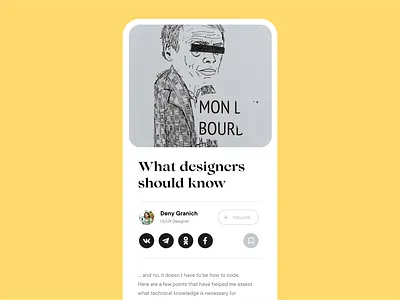 Daily UI #010 Social Share app article clean dailyui minimal mobile ui ux web