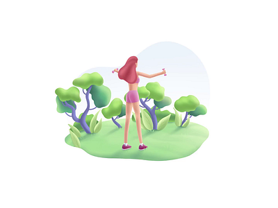 Fitness series: Street workout 2.5d activity aerobic beauty body exercise fitness illustration lifestyle park relaxation shape speedart sport training wellness