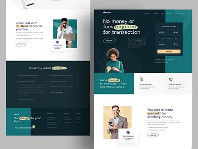Payment Service - Landing Page banking card debit card finance fintech freelance landing page minimal design money money management money transfer pay payment gateway transaction transfer ui ux web web design website